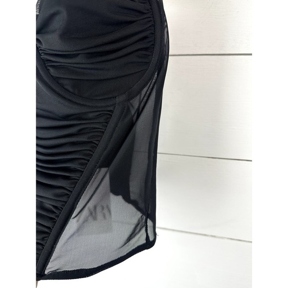 NWT Black ZARA Tulle Corset Style Top SML retail: $45 - Picture 5 of 9